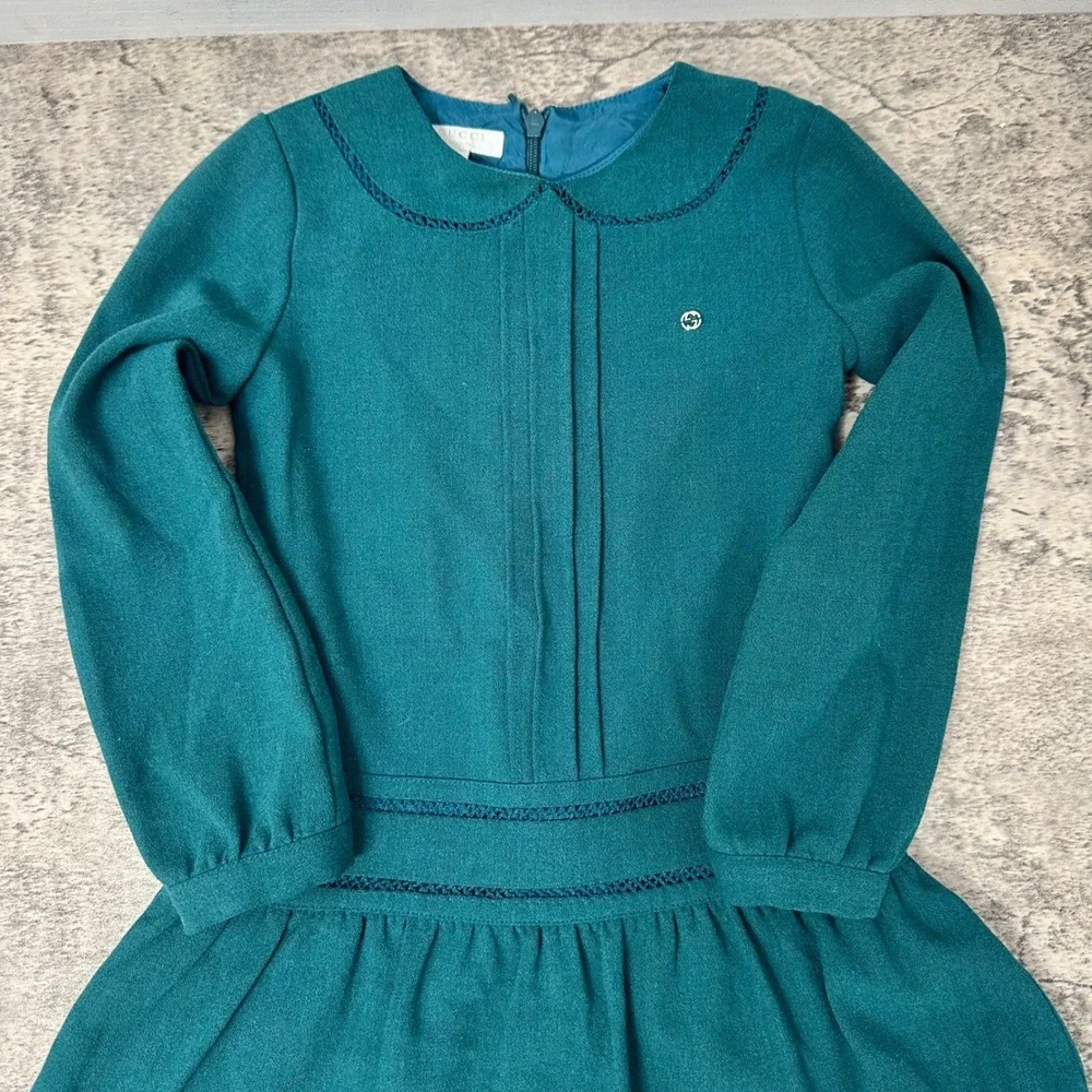 Gucci Baby Girls Teal Dress – 2013 S/S Collection –‎ Made in Italy, Sz 18-24